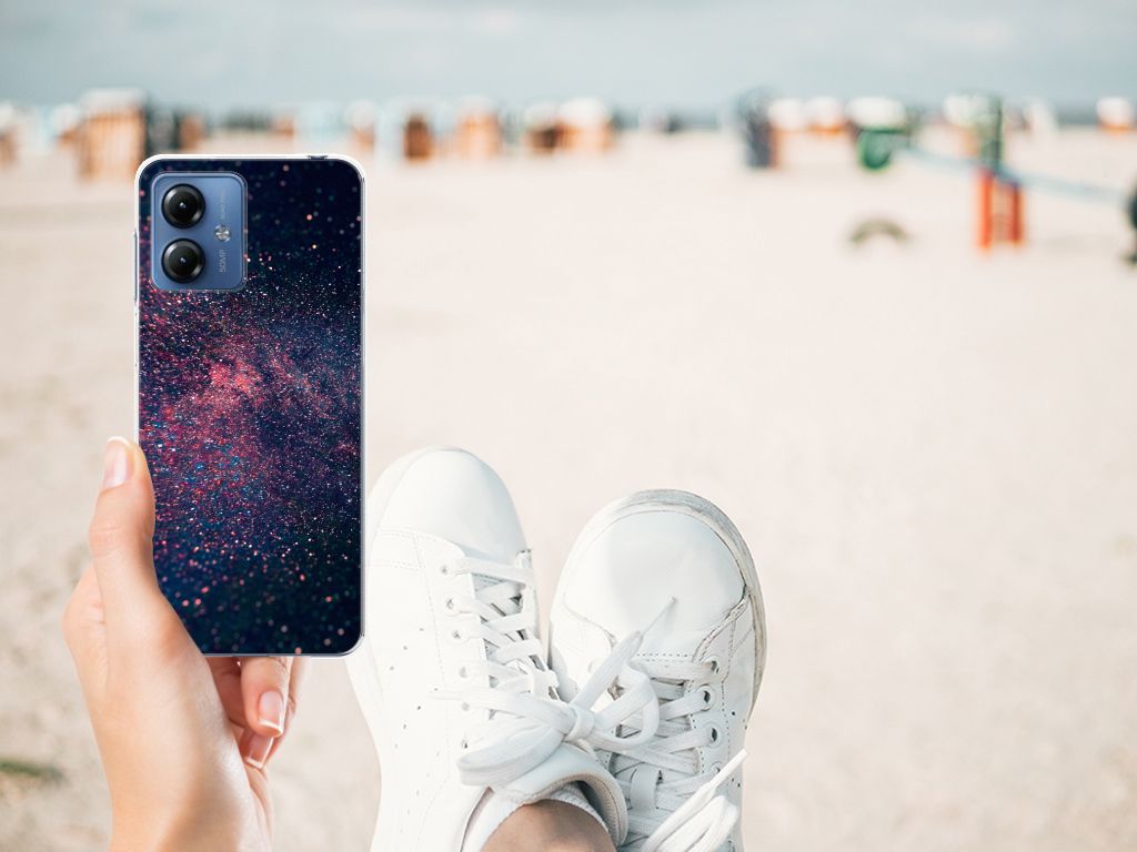 Motorola Moto G14 TPU Hoesje Stars met een sterrenhemel design, perfect als cadeau voor gebruikers die stijl en bescherming willen.