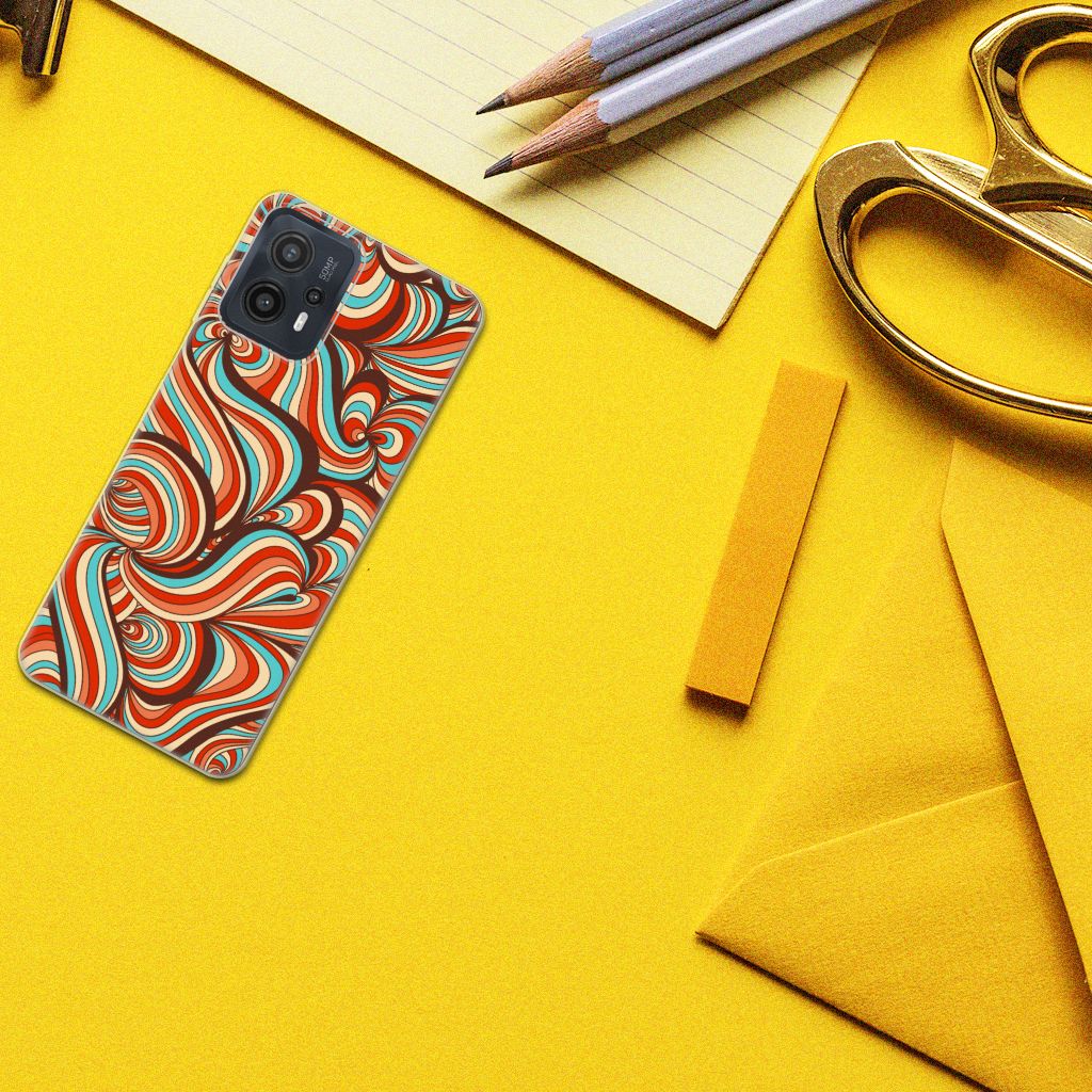 Motorola Moto G23 | G13 Hoesje maken Retro designkleurig aanzicht