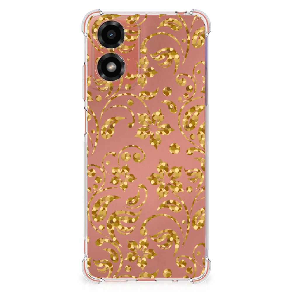 Motorola Moto G24 | G24 Power | G04 Case Gouden Bloemen B2C Telecom