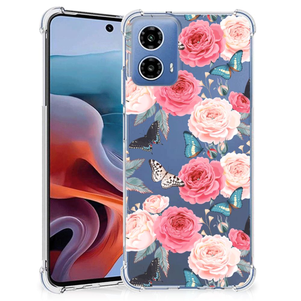 Motorola Moto G34 Case Butterfly Roses B2C Telecom