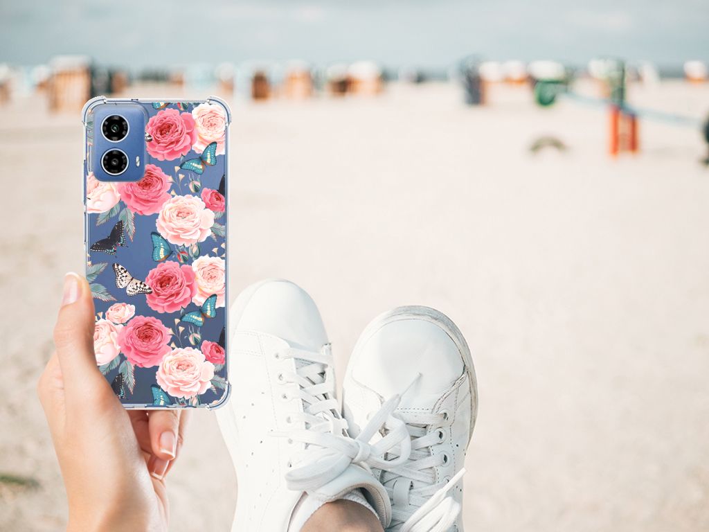 Motorola Moto G34 Case Butterfly Roses B2C Telecom