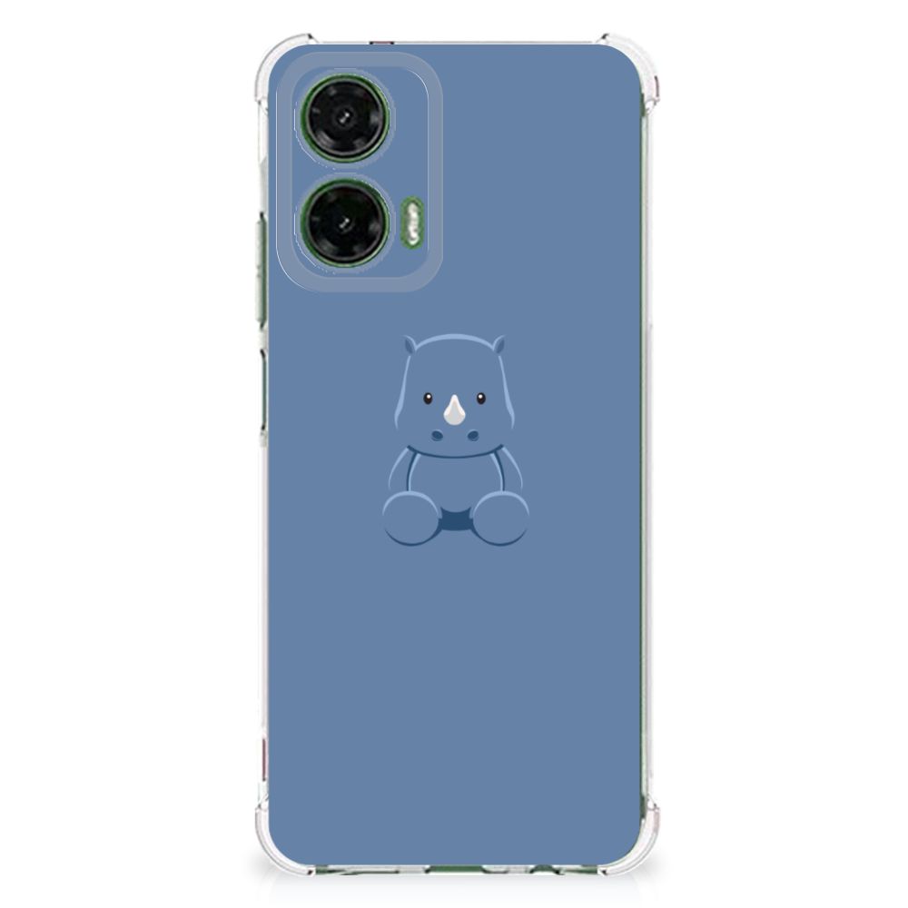 Motorola Moto G35 Stevig Bumper Hoesje Baby Rhino achterkant baby rhino ontwerp