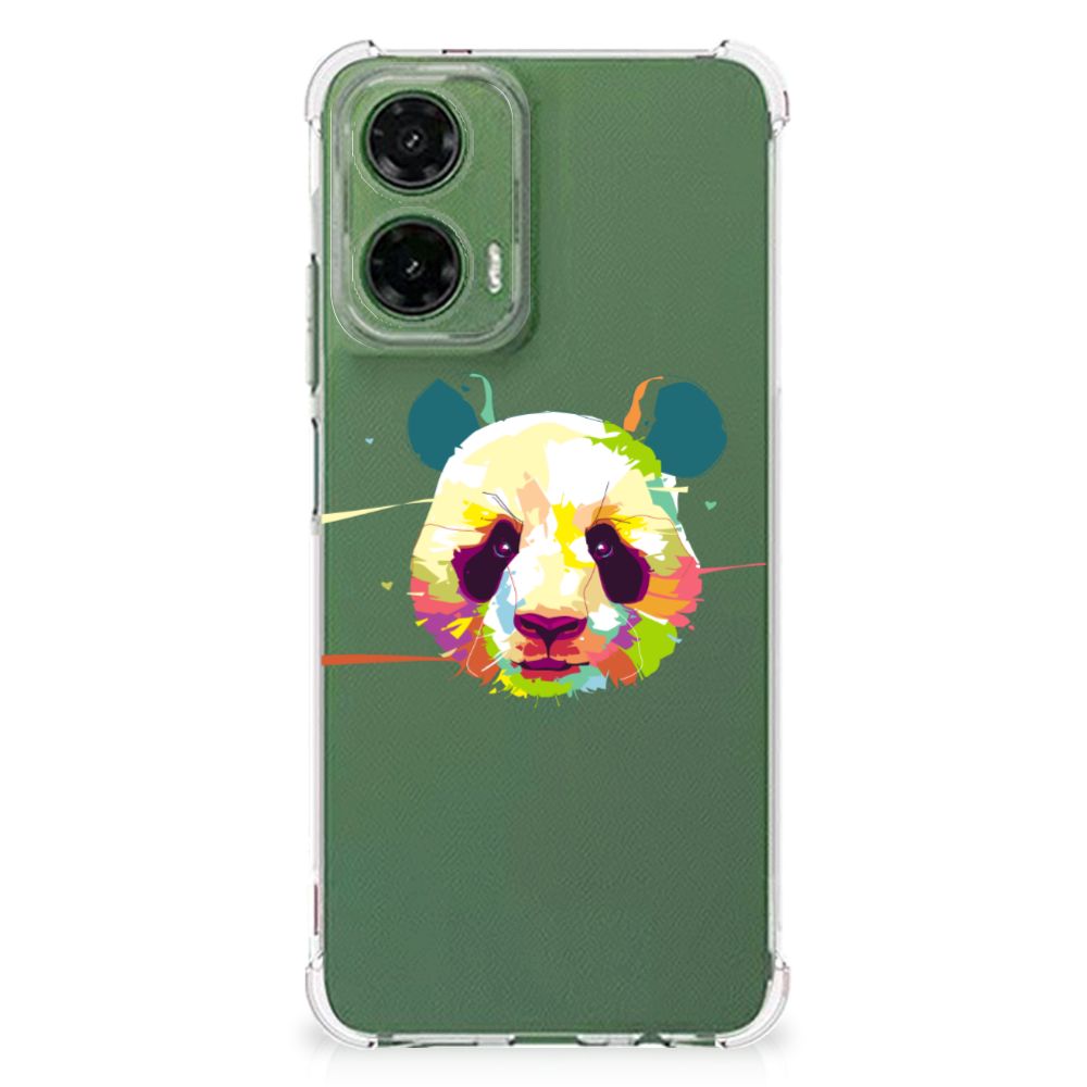 Motorola Moto G35 Stevig Bumper Hoesje Panda Color ontwerp achterkant