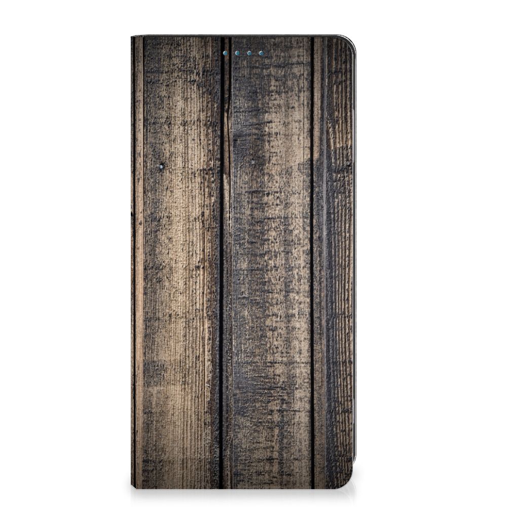 Motorola Moto G53 Book Wallet Case Steigerhout front design houtlook