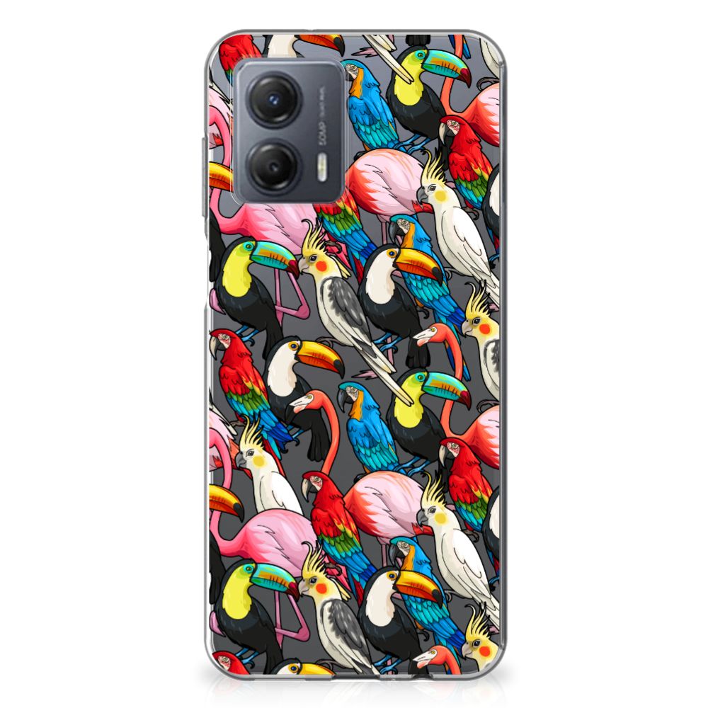 Motorola Moto G53 TPU Hoesje Birds design vogels aanzicht