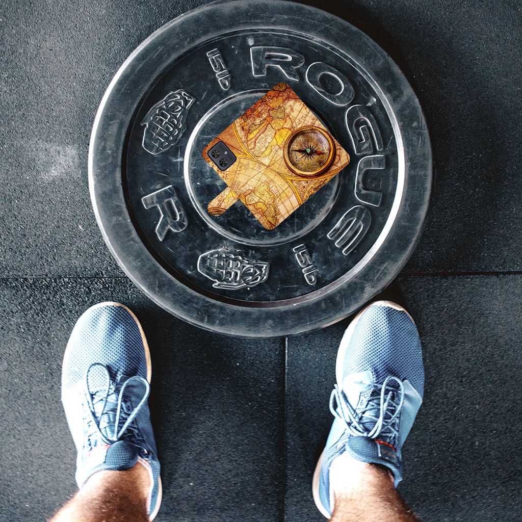 Motorola Moto G54 Flip Cover Kompas ontwerp bovenaanzicht