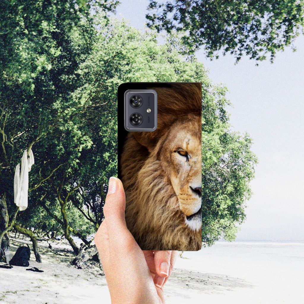 Motorola Moto G54 Hoesje maken Leeuw design leeuw aanzicht