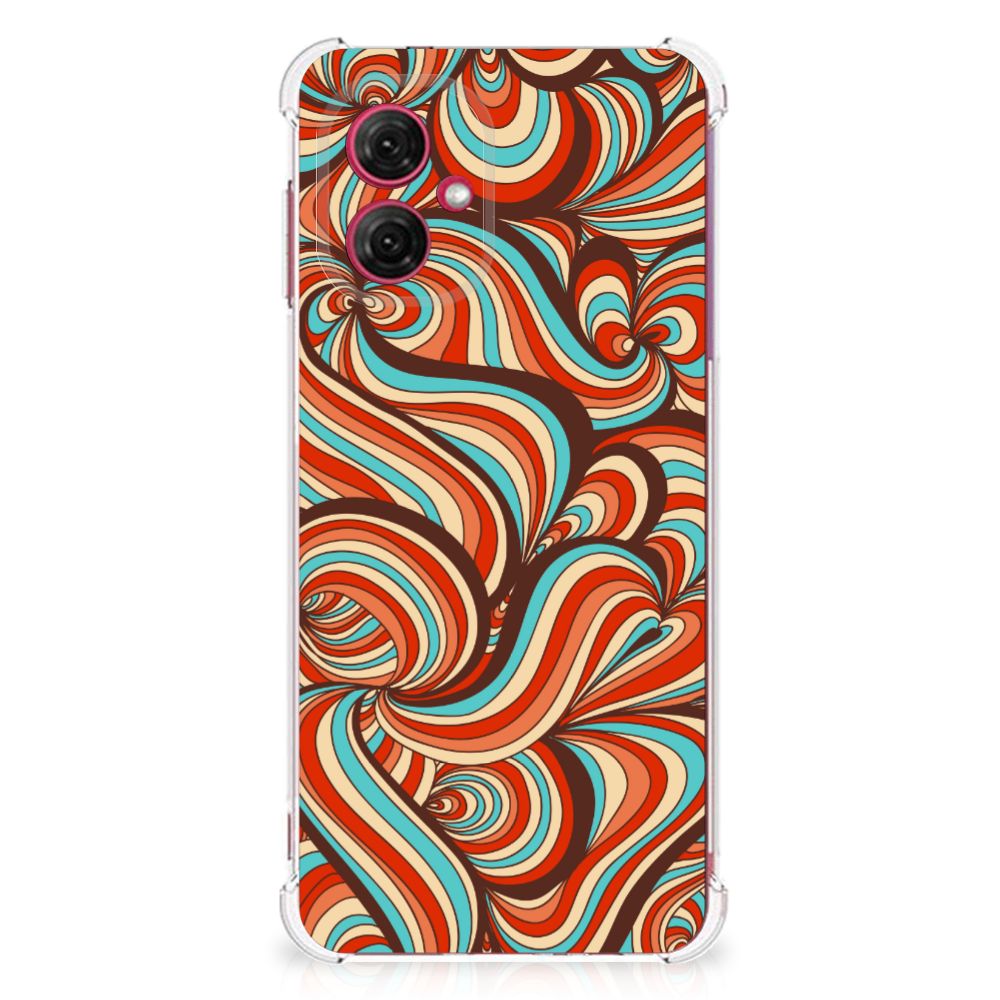 Motorola Moto G55 Back Cover Retro design gekleurde golven
