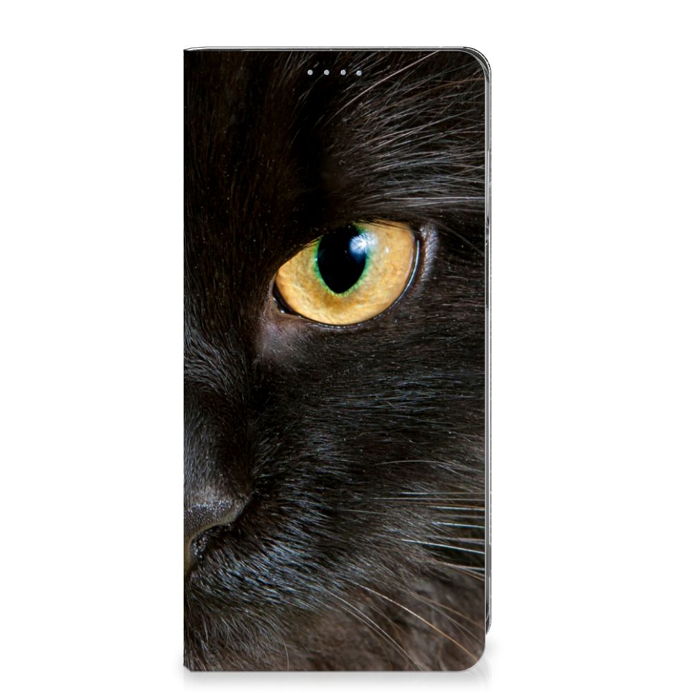 Motorola Moto G62 5G Hoesje maken Zwarte Kat design zwarte kat aanzicht