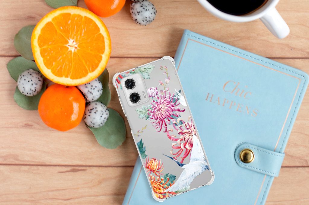 Motorola Moto G73 Case Anti-shock Bird Flowers B2C Telecom