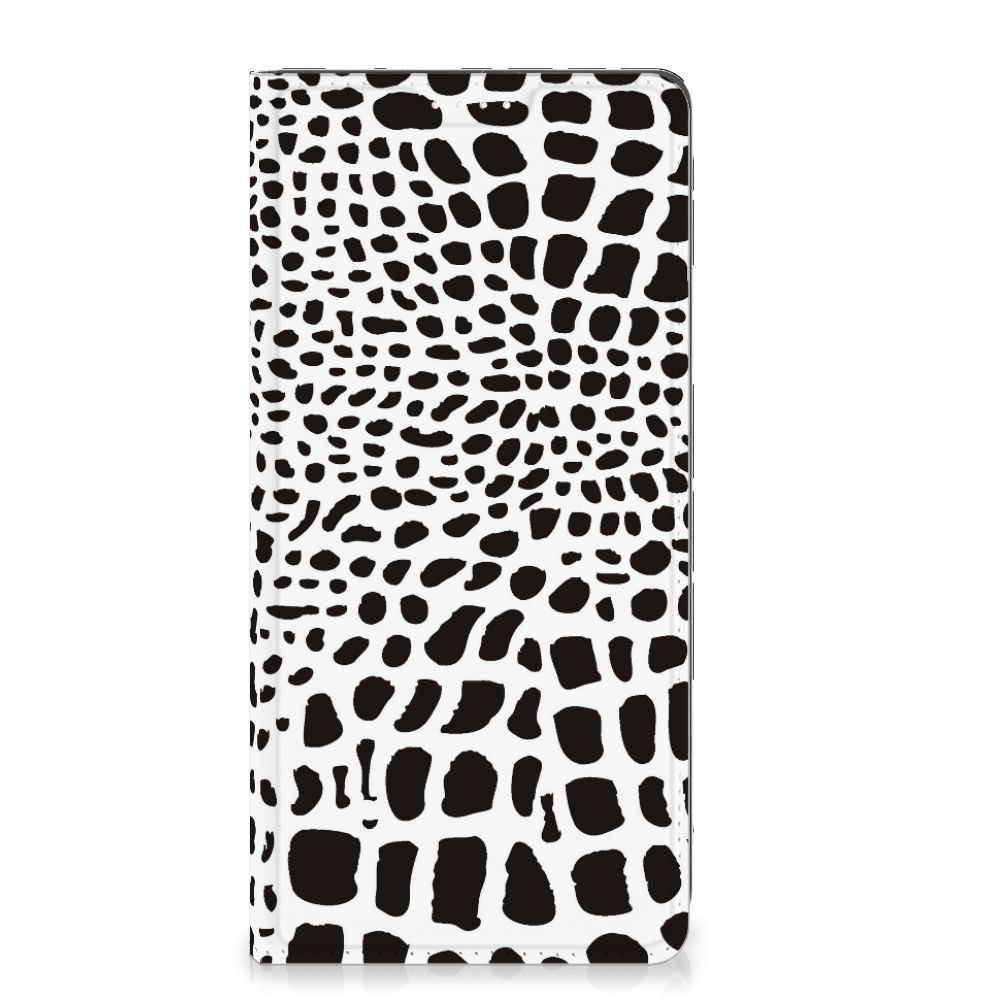 Motorola Moto G73 Hoesje maken Slangenprint stand case slangenprint zwart wit