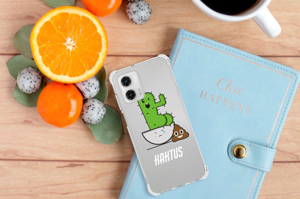 Motorola Moto G73 Stevig Bumper Hoesje Cactus Poo B2C Telecom