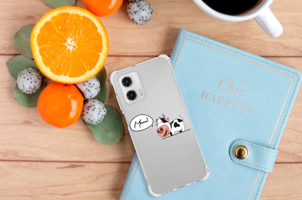 Motorola Moto G73 Stevig Bumper Hoesje Cow B2C Telecom