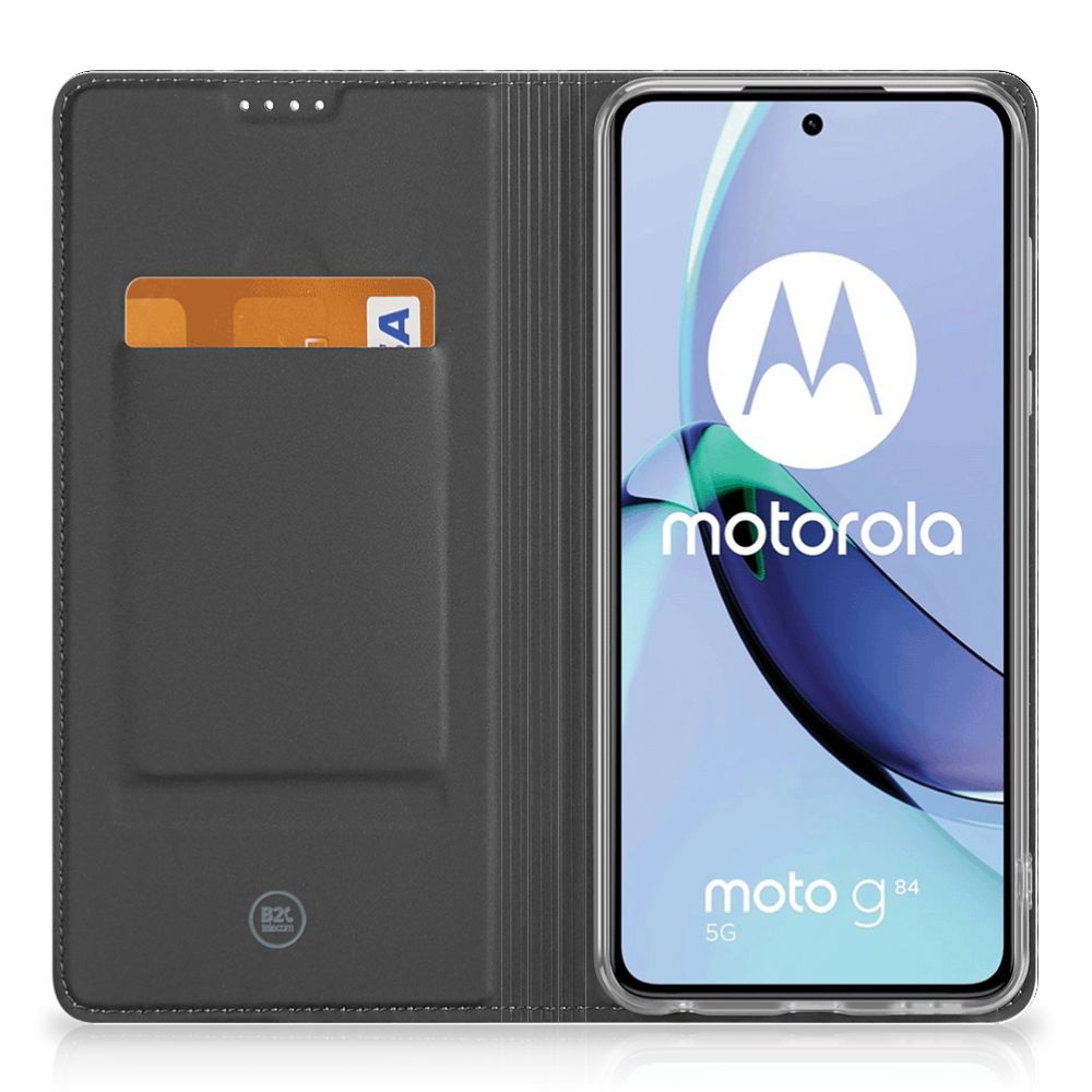 Motorola Moto G84 Hoesje maken Uil standcase zwart aanzicht