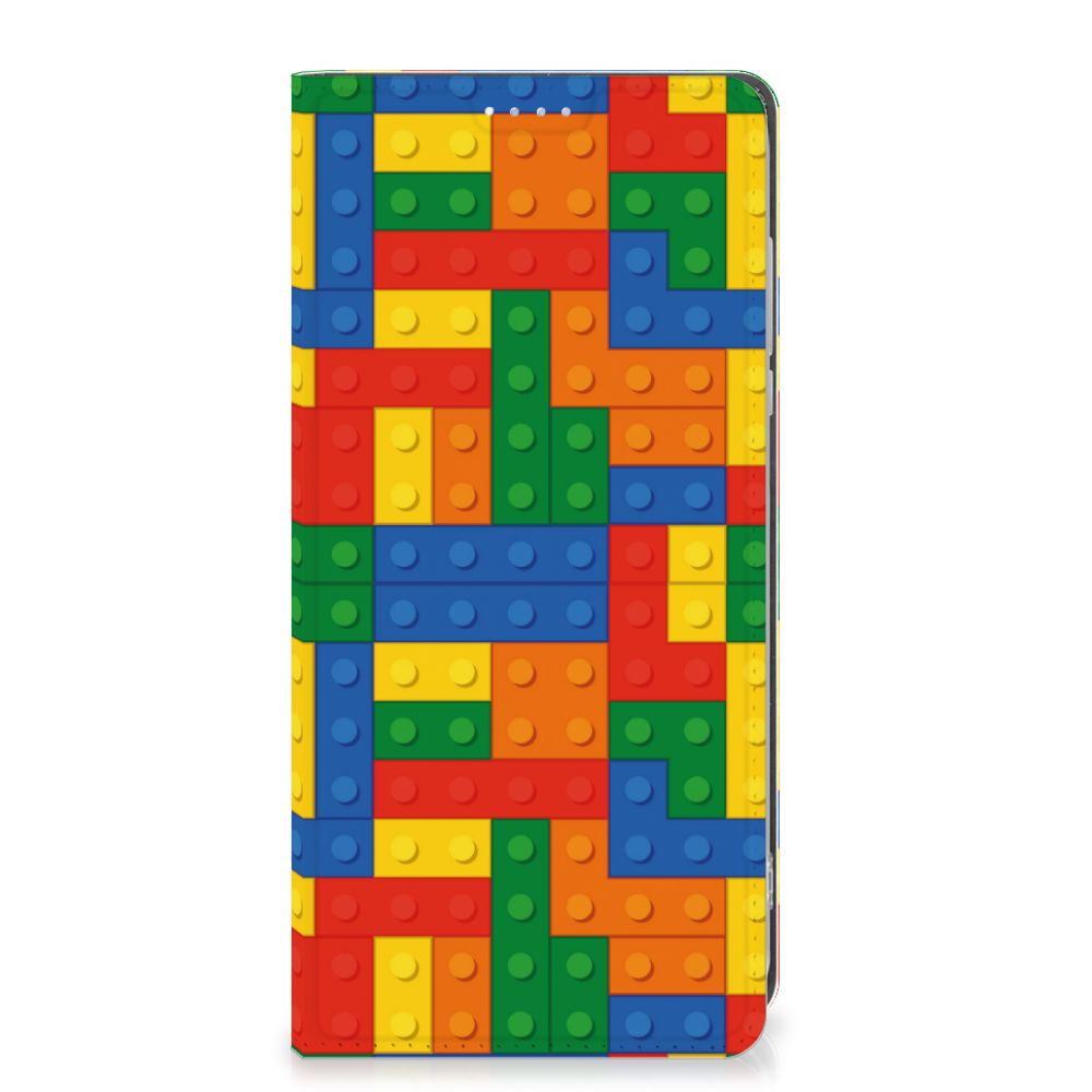 Motorola Moto G84 Hoesje met Magneet Blokken design Lego voorkant