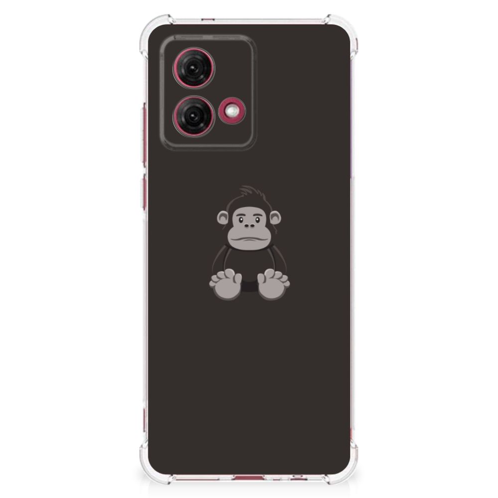 Motorola Moto G84 Stevig Bumper Hoesje Gorilla met schattige aapdesign, perfect voor bescherming en gebruiksgemak. đ