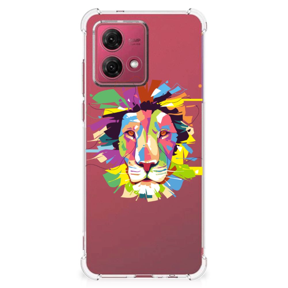 Motorola Moto G84 Stevig Bumper Hoesje Lion Color achteraanzicht
