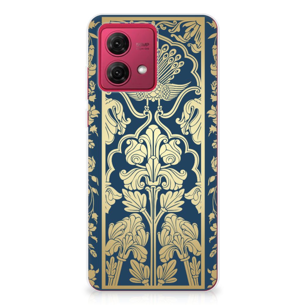 Motorola Moto G84 TPU Case Beige Flowers achteraanzicht