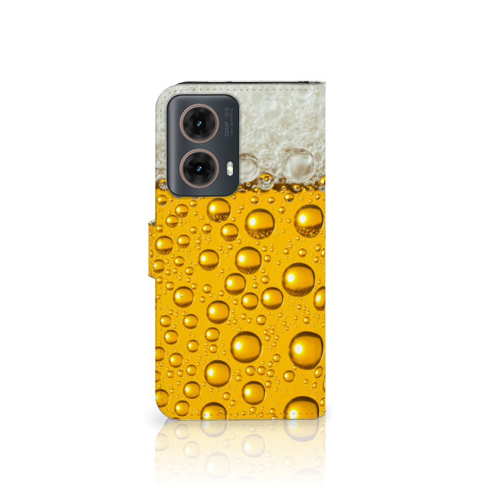 Motorola Moto G85 Book Cover Bier telefoonhoesje Bierprint voorkant