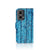 Motorola Moto G85 Book Style Case Wood Blue blauw afgebladderd hout aanzicht