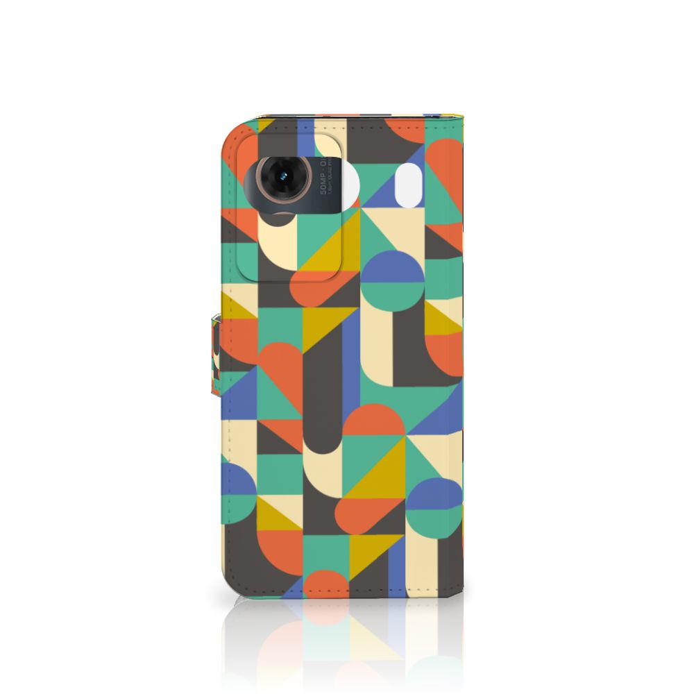 Motorola Moto G85 Leuk Hoesje Cat Color geometrisch ontwerp voorkant