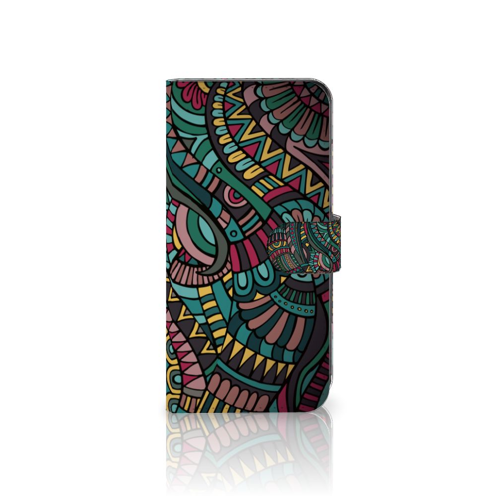 Motorola Moto G85 Telefoon Hoesje Aztec telefoonhoesje kleurrijk ontwerp zijaanzicht