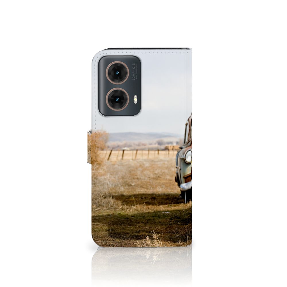 Motorola Moto G85 Telefoonhoesje met foto Vintage Auto design vintage auto aanzicht
