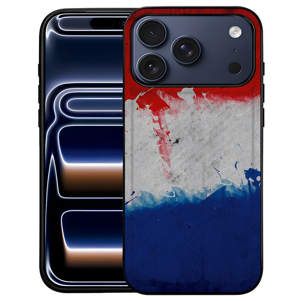 Nederland iPhone 18 Pro Max hoesje met rood-wit-blauwe vlagbanen op de achterkant