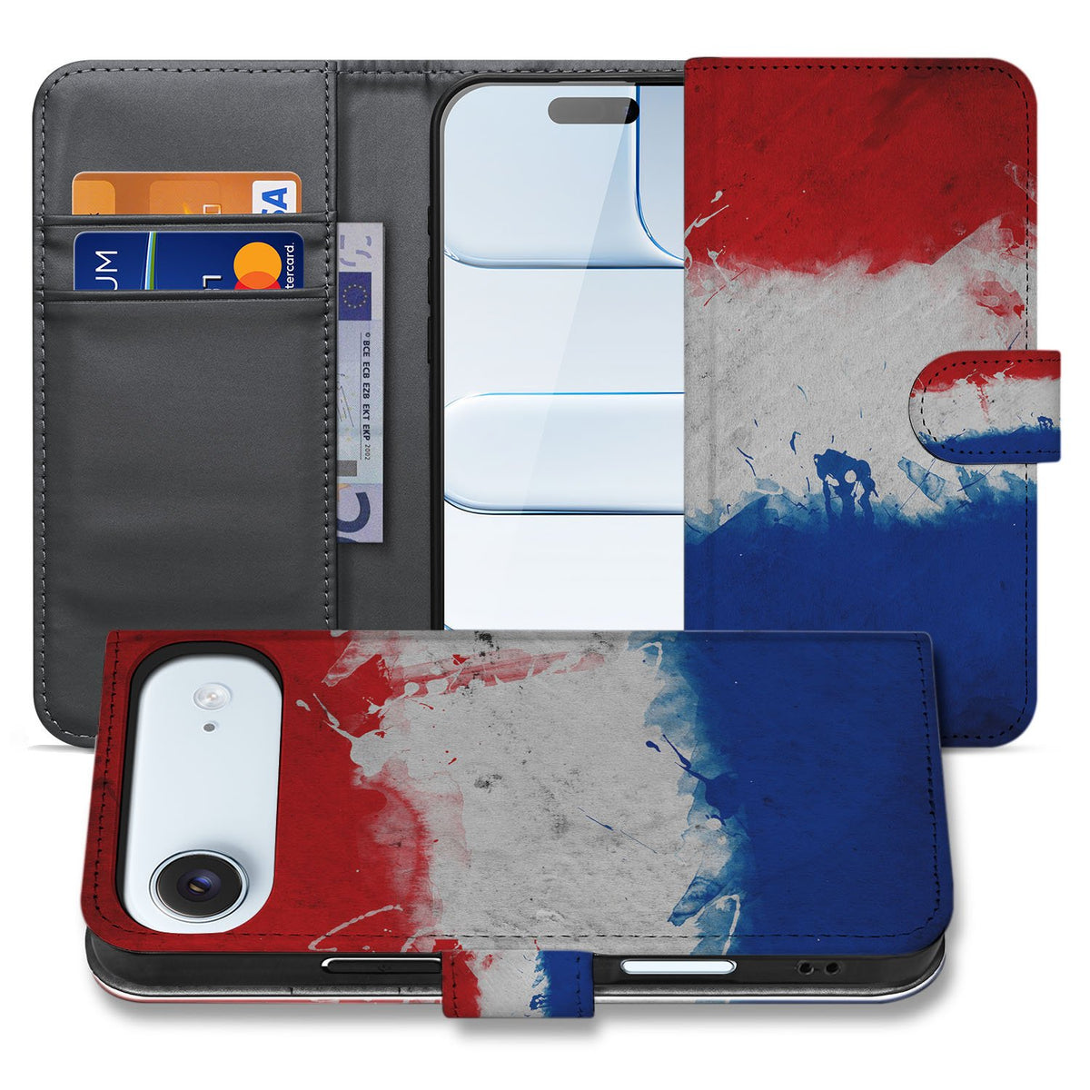 Apple iPhone Air Nederlandse Vlag Met Pasjes Hoesje voor Apple iPhone Air Book Case voorkant