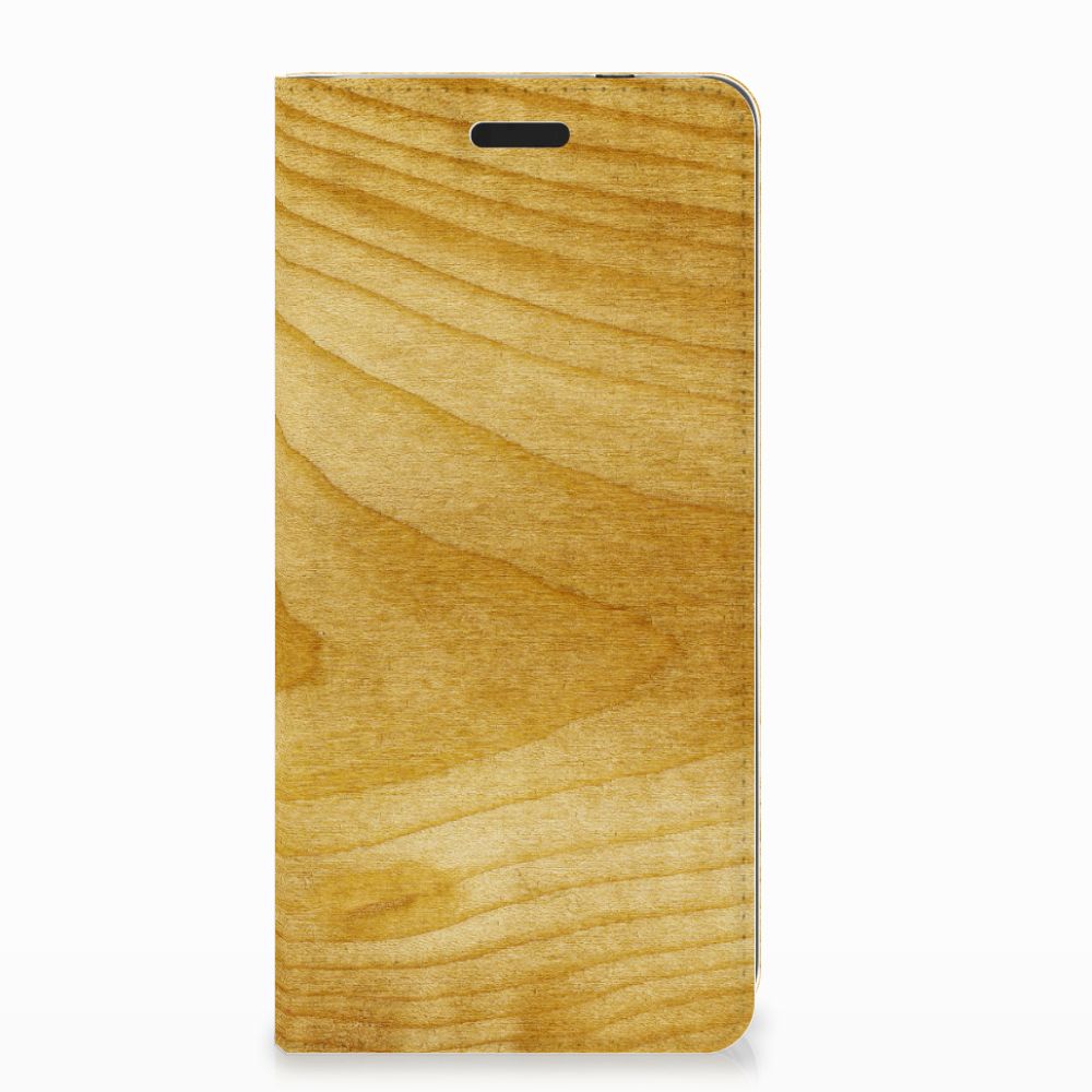 Nokia 3.1 (2018) Book Wallet Case Licht Hout met een natuurlijke houtlook, perfect voor bescherming en stijl.