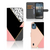 Nokia C12 Book Case Zwart Roze Vormen Bookcase geometrisch ontwerp beschermd aanzicht
