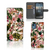 Nokia C12 Hoesje Flowers met tropische bloemen en ruimte voor pasjes, perfect als cadeau voor gebruiksgemak en uitstraling.