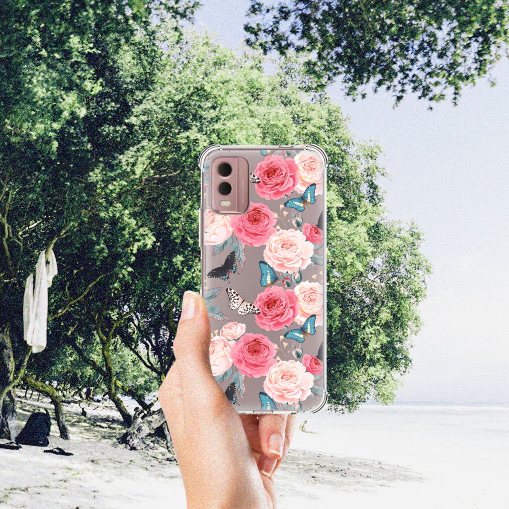 Nokia C32 Case Butterfly Roses B2C Telecom