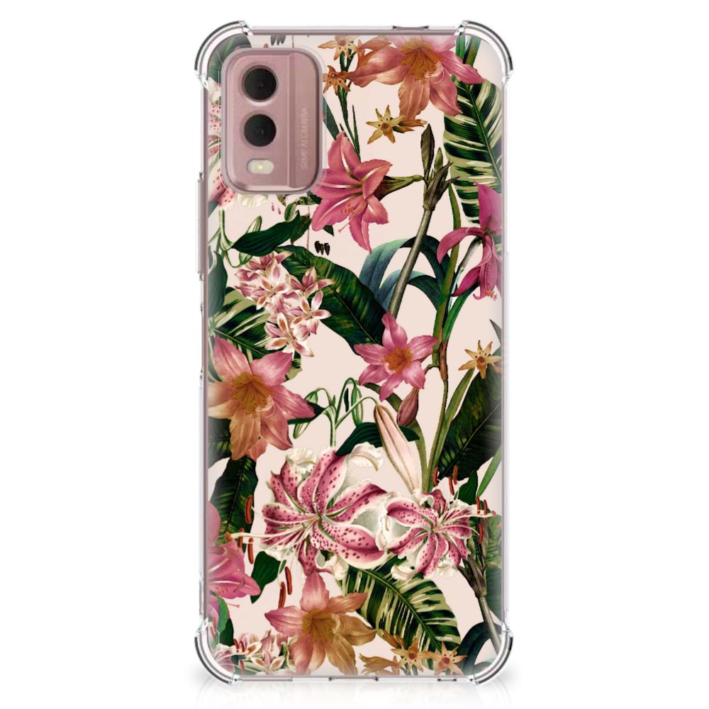 Nokia C32 Case Flowers bloemen design achterkant