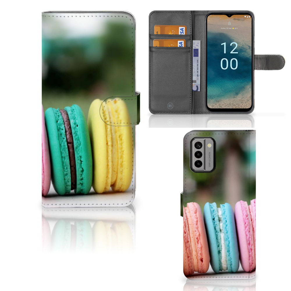 Nokia G22 Book Cover Macarons hoesje macarons design voorkant profiel