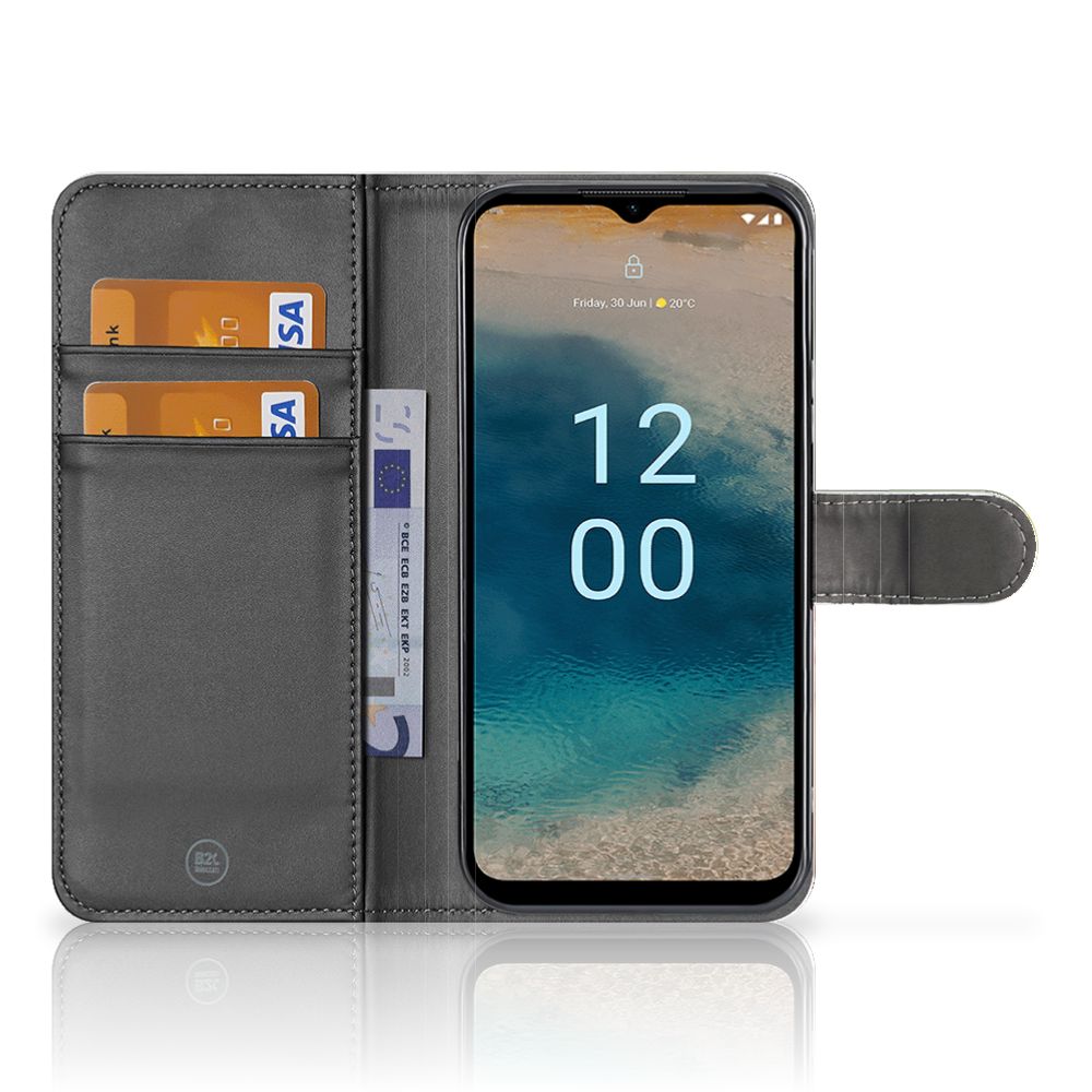 Nokia G22 Book Cover Macarons hoesje voorkant smartphone met pasjeshouder