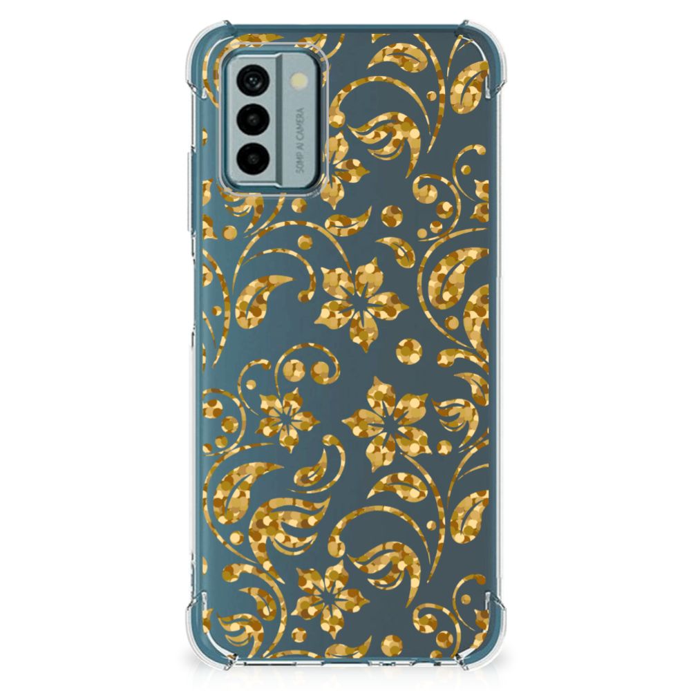 Nokia G22 Case Gouden Bloemen B2C Telecom