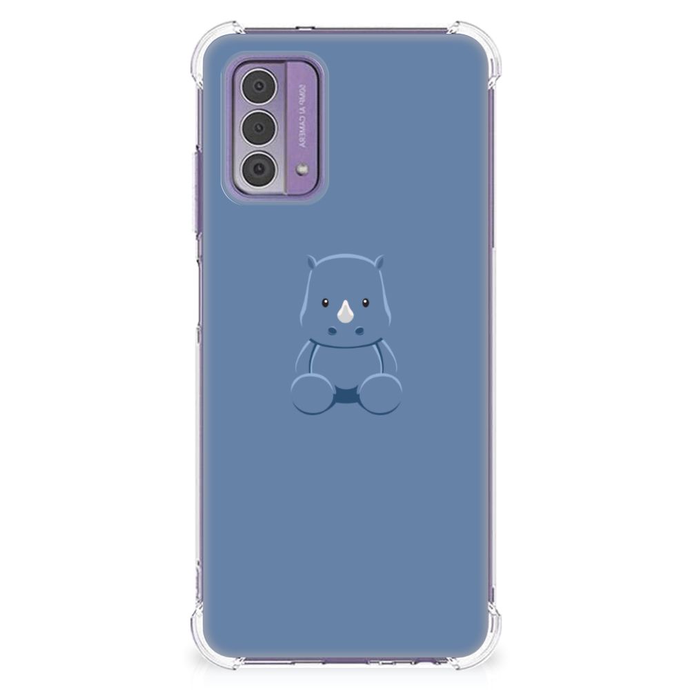 Nokia G42 Stevig Bumper Hoesje Baby Rhino achterkant schattige baby neushoorn