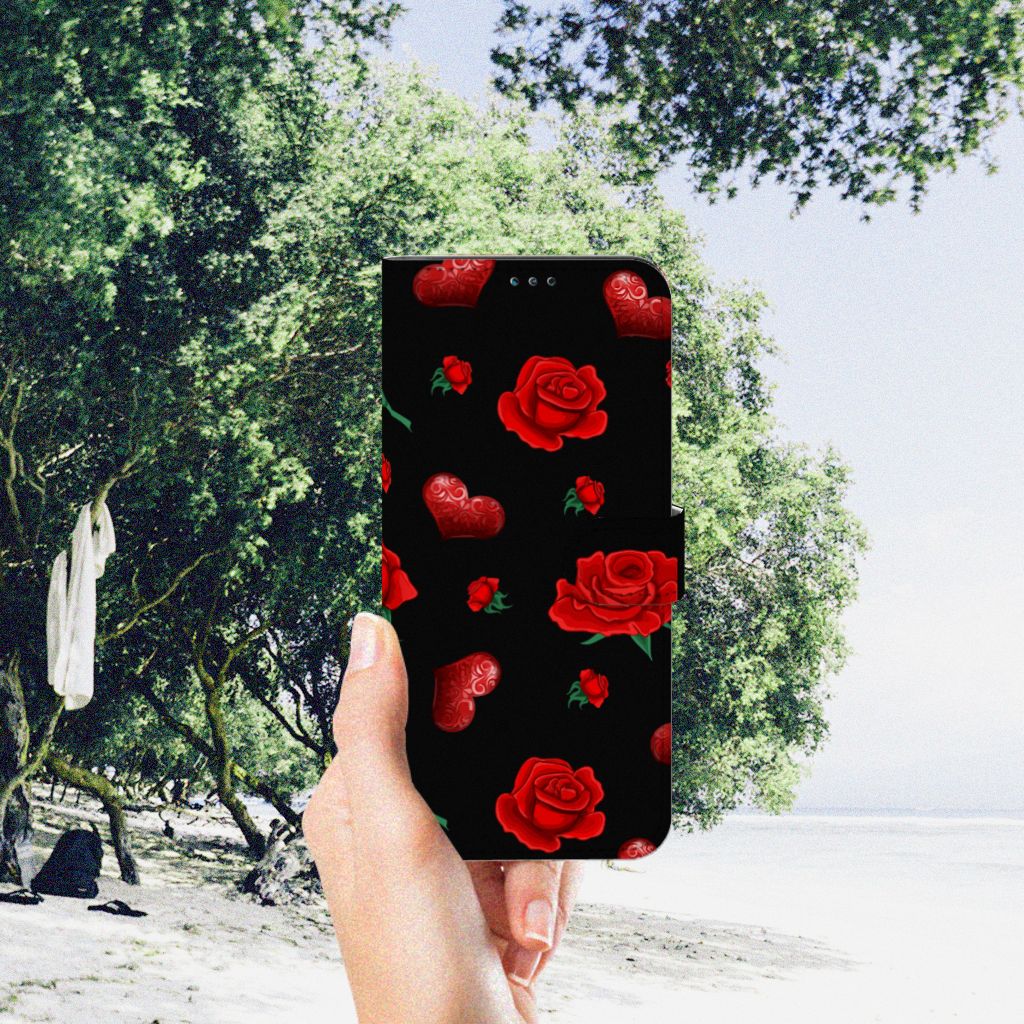 Nokia G50 Leuk Hoesje Valentine boekhoes rozen design zijaanzicht