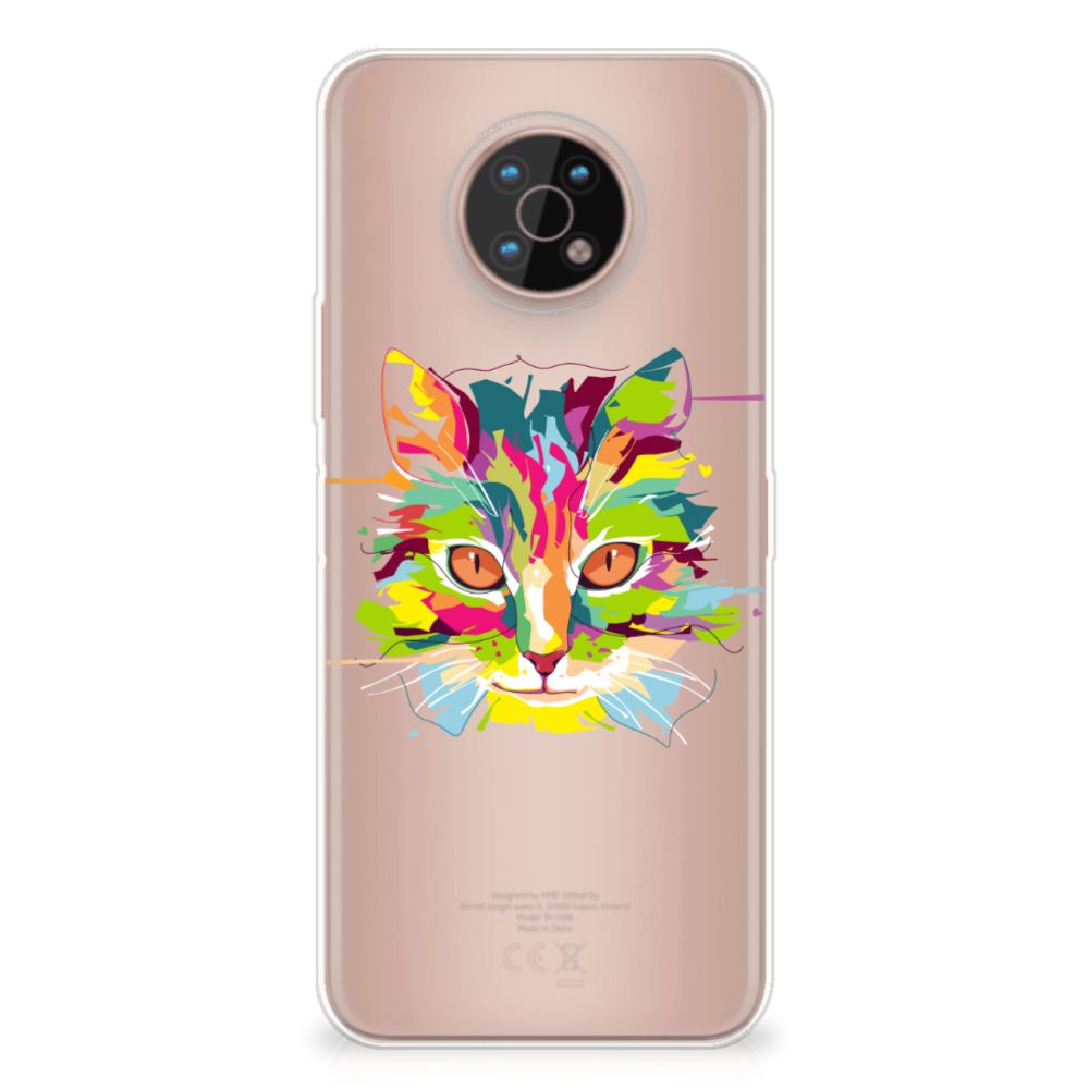 Nokia G50 Telefoonhoesje met Naam Cat Color kattenhoofd design achterkant