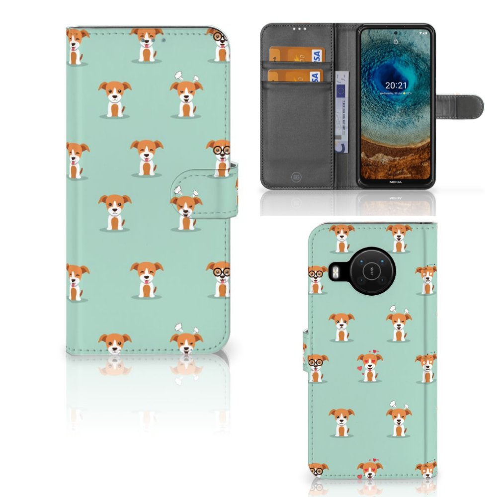 Nokia X10 | Nokia X20 Telefoonhoesje met Pasjes Pups design meerdere aanzichten