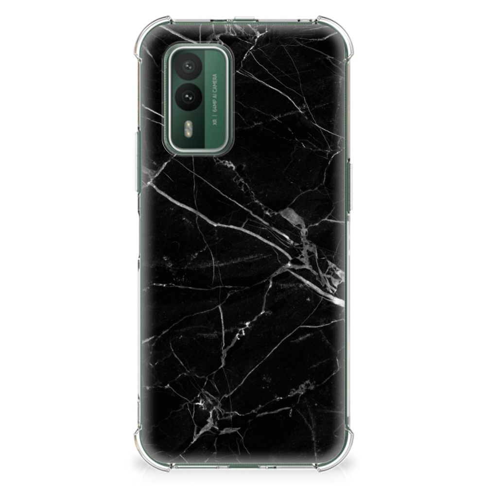 Nokia XR21 Anti-Shock Hoesje Marmer Zwart - Origineel Cadeau Vader B2C Telecom