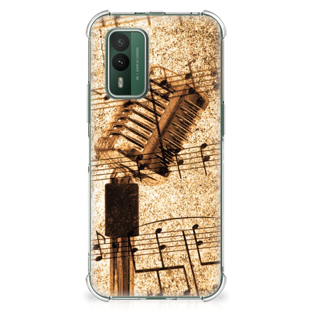Nokia XR21 Anti-shock Hoesje met foto Bladmuziek bladmuziek ontwerp achterzijde