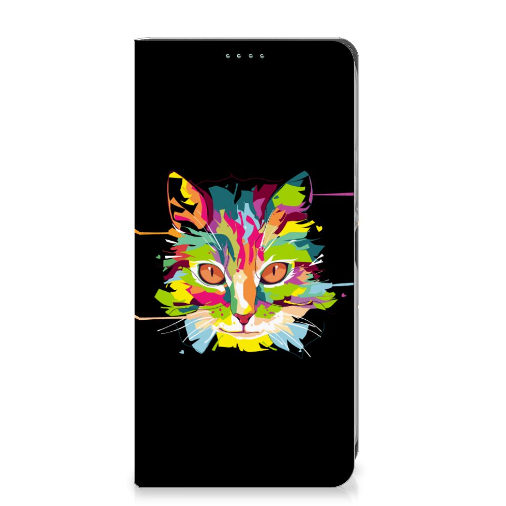 Nokia XR21 Magnet Case Cat Color met kleurrijk kattenontwerp, ideaal als cadeau voor gebruiksgemak en bescherming.