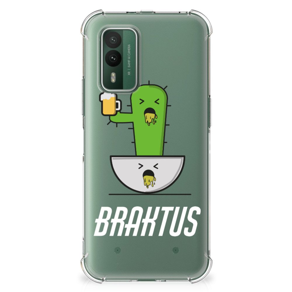 Nokia XR21 Stevig Bumper Hoesje Braktus cactus design achteraanzicht