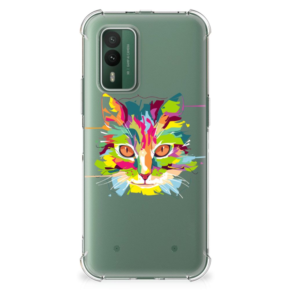 Nokia XR21 Stevig Bumper Hoesje Cat Color achterzijde
