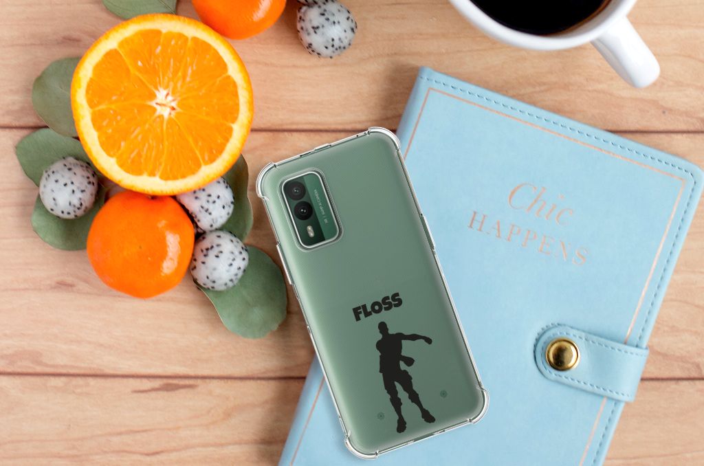 Nokia XR21 Stevig Bumper Hoesje Floss achterkant mobiel fruit notitieboek