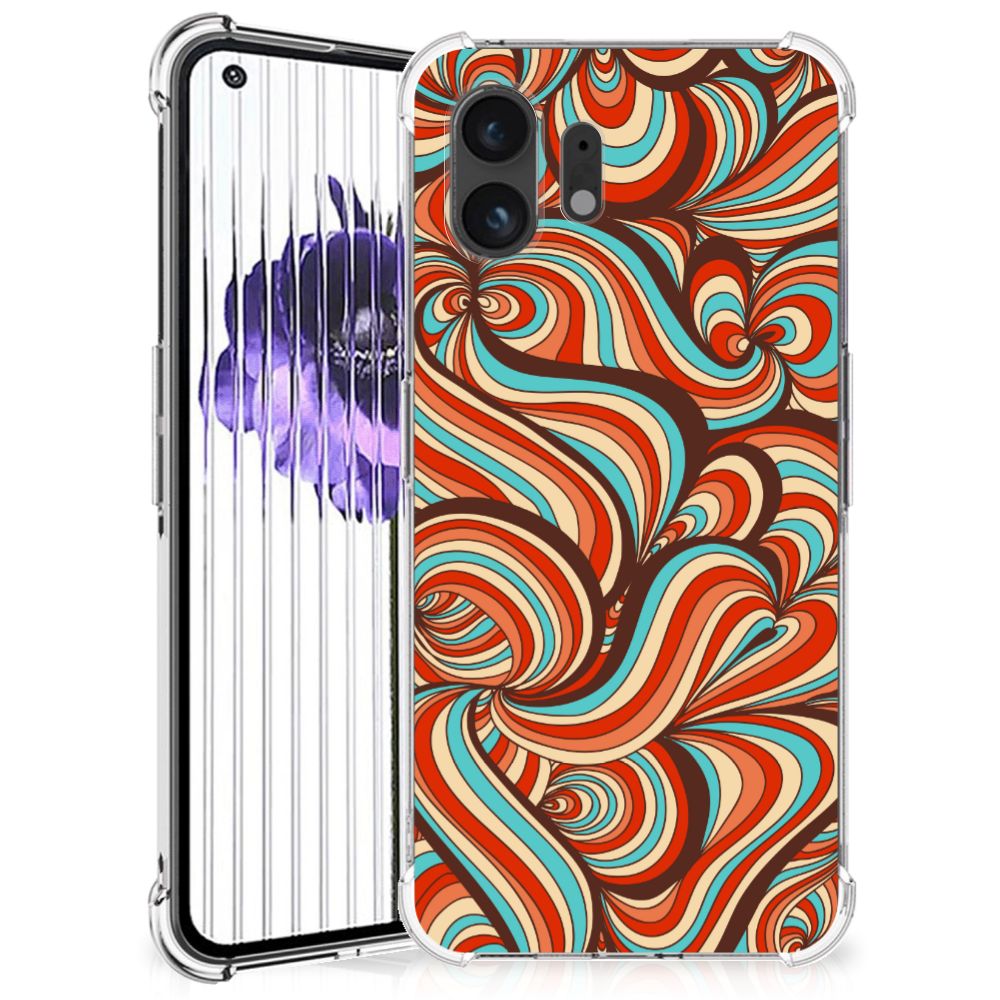 Nothing Phone (2) Back Cover Retro design kleurrijk aanzicht