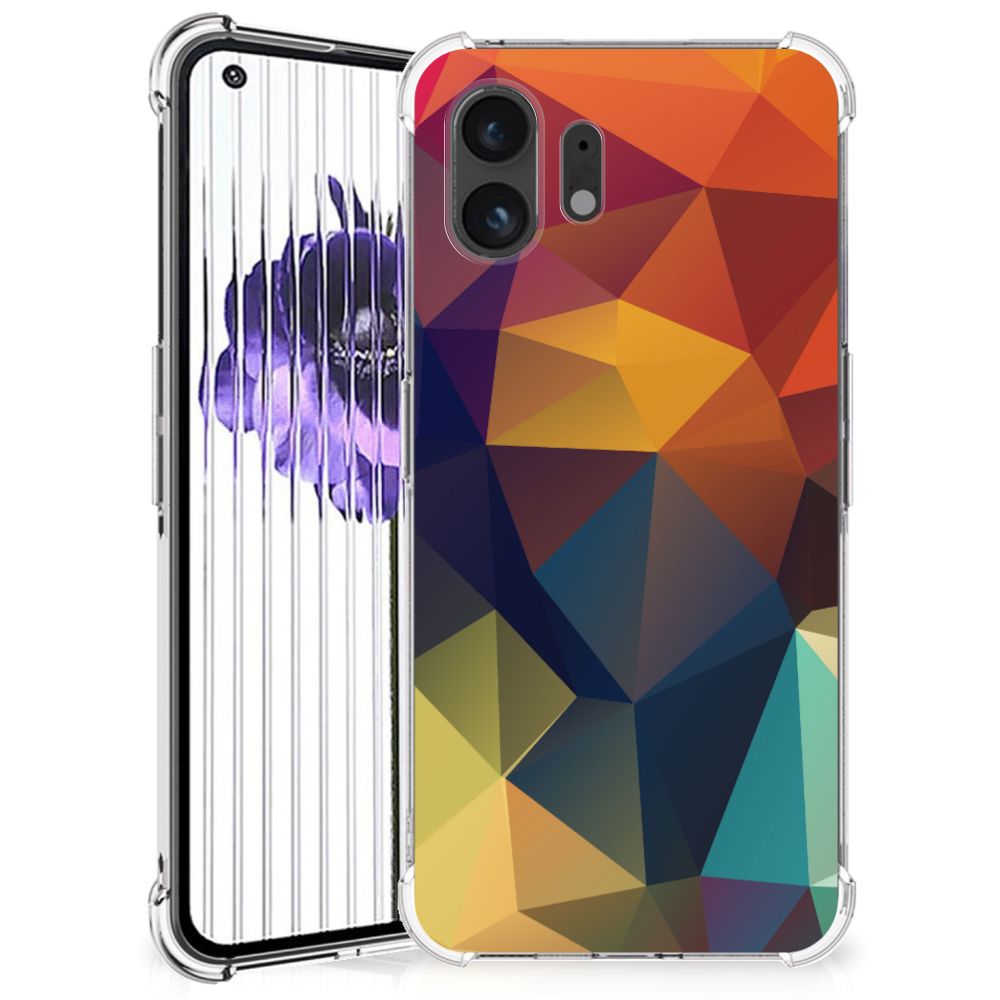 Nothing Phone (2) Shockproof Case Polygon Color voorkant en achterkant