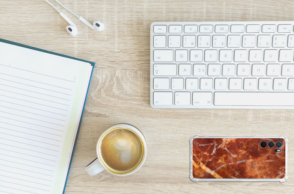 OPPO A16 | A16s | A54s Anti-Shock Hoesje Marmer Bruin B2C Telecom